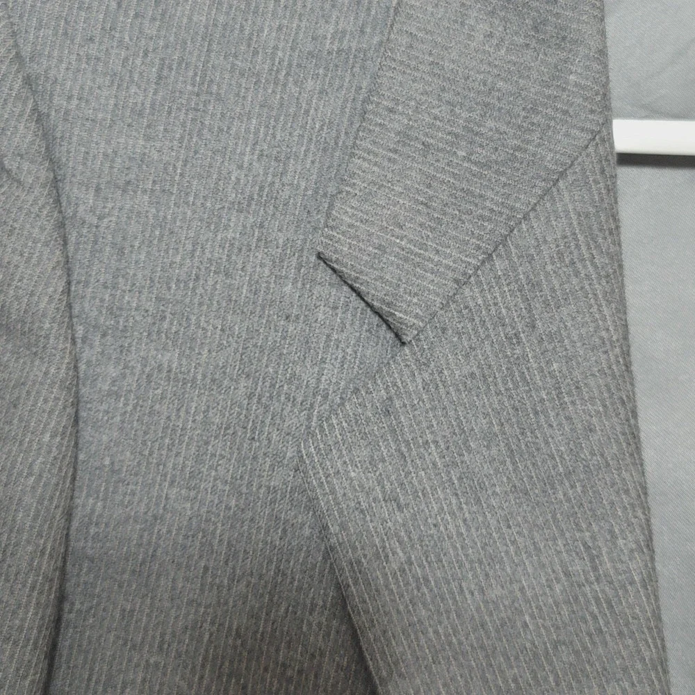 Yves Saint Laurent Blazer Mens Large Gray Pinstripe Wool Made in France Jacket
